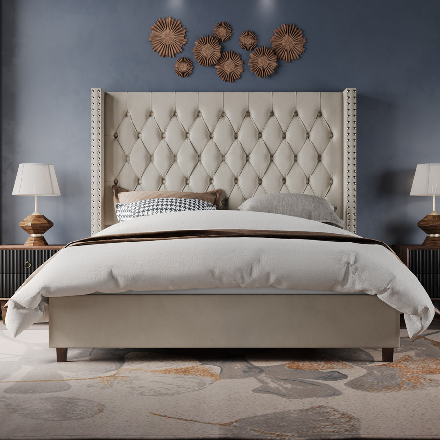 Duluth Tufted Upholstered Low Profile Platform Bed